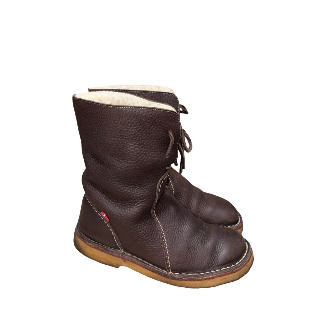Duckfeet Arhus Wool Lined Brown Pebbled Leather Boots Size: 40 / US 9.5 Women's